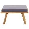 Garden Footstool with Cushion 60x60x29 cm Solid Acacia Wood