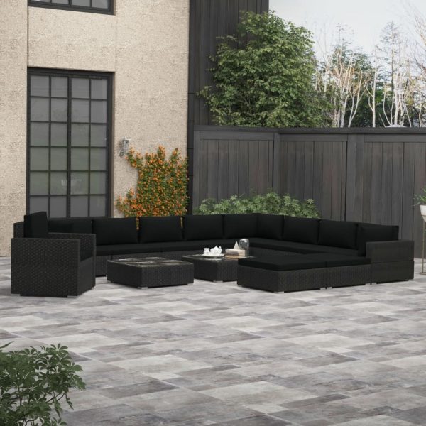 13 Piece Garden Lounge Set with Cushions Poly Rattan