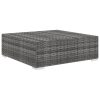 Sectional Footrest 1 pc with Cushion Poly Rattan – Grey