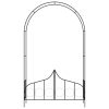 Garden Arch with Gate Black 138x40x238 cm Iron