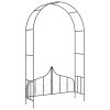 Garden Arch with Gate Black 138x40x238 cm Iron