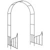 Garden Arch with Gate Black 138x40x238 cm Iron