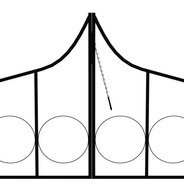 Garden Arch with Gate Black 138x40x238 cm Iron