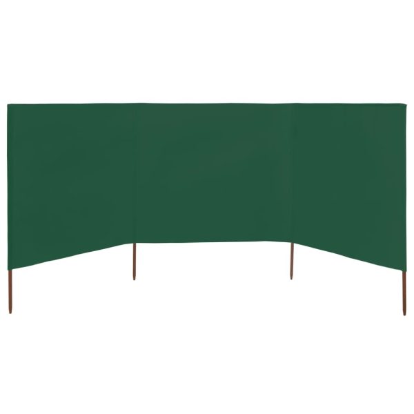 3-panel Wind Screen Fabric 400×80 cm Green