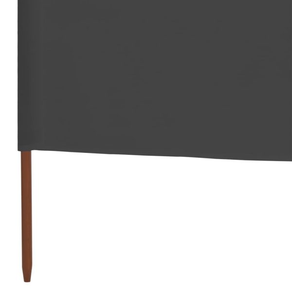 6-panel Wind Screen Fabric 800×120 cm Anthracite