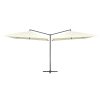 Double Parasol with Steel Pole 250×250 cm Sand White