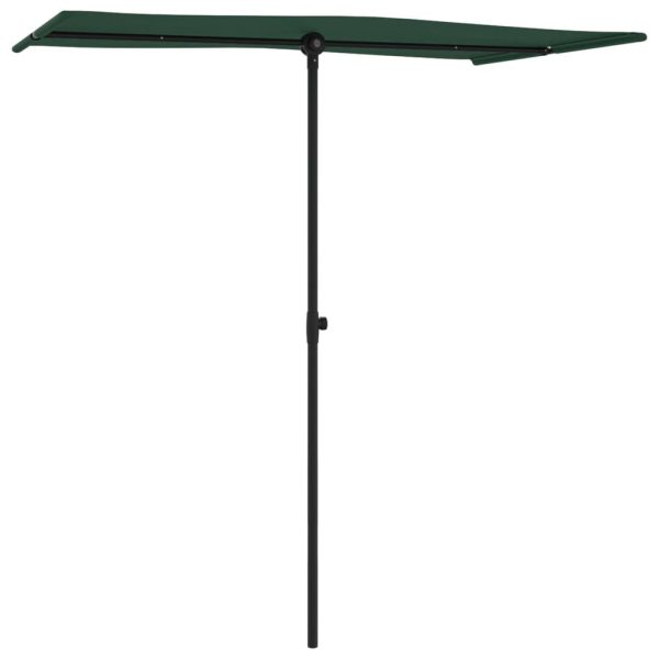 Outdoor Parasol with Aluminium Pole 180×110 cm Green