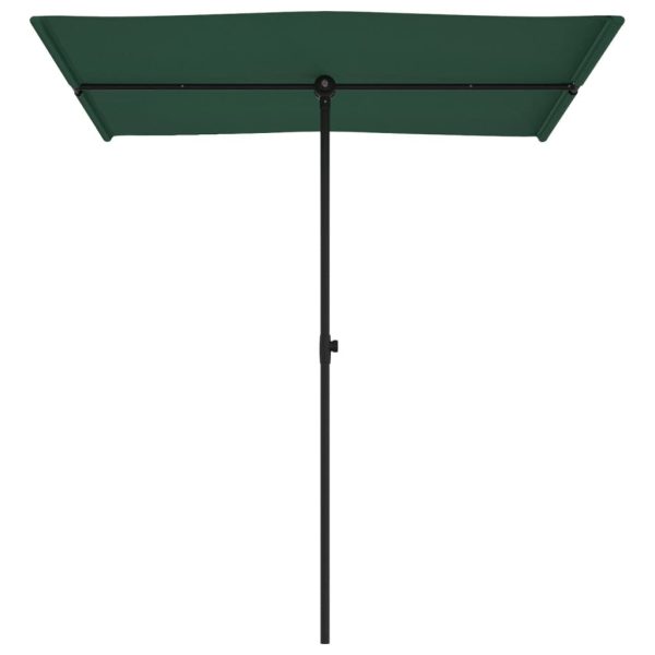 Outdoor Parasol with Aluminium Pole 180×110 cm Green