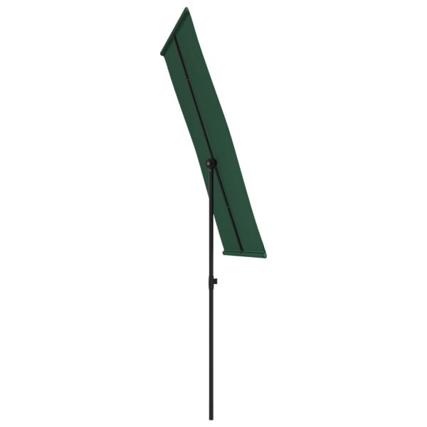 Outdoor Parasol with Aluminium Pole 180×110 cm Green