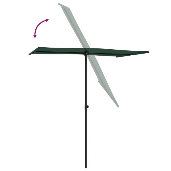 Outdoor Parasol with Aluminium Pole 180×110 cm Green