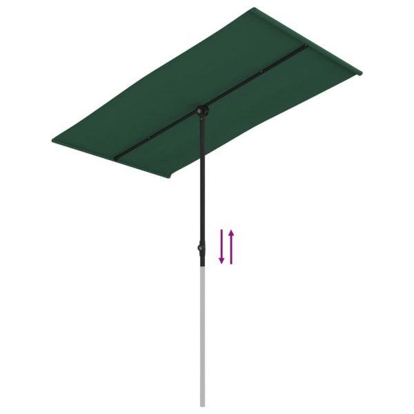 Outdoor Parasol with Aluminium Pole 180×110 cm Green