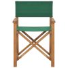 Folding Director’s Chair Solid Teak Wood – Green