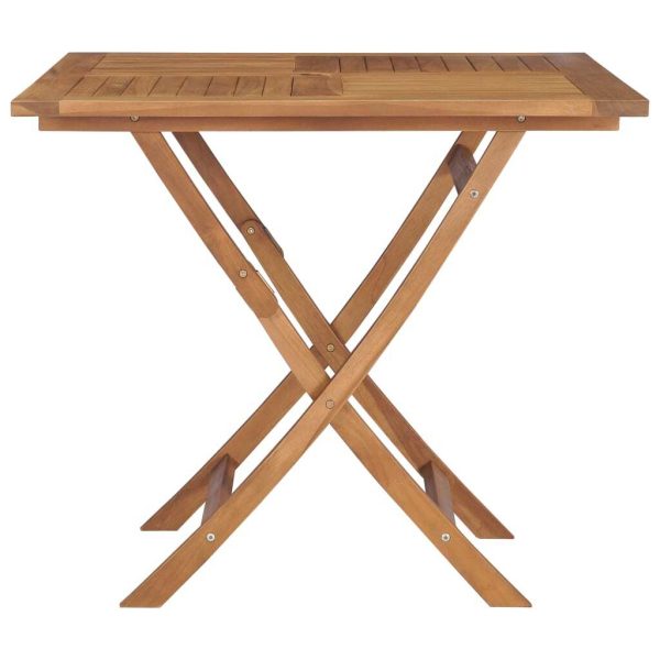 Folding Garden Table 85×76 cm Solid Teak Wood – Square