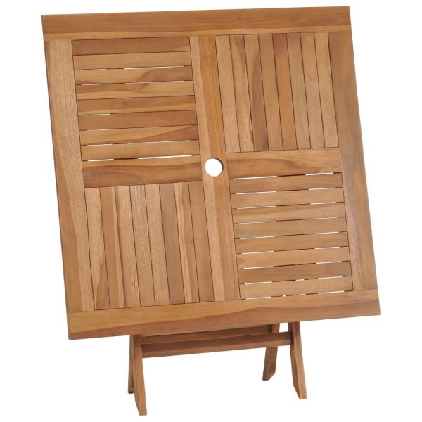 Folding Garden Table 85×76 cm Solid Teak Wood – Square