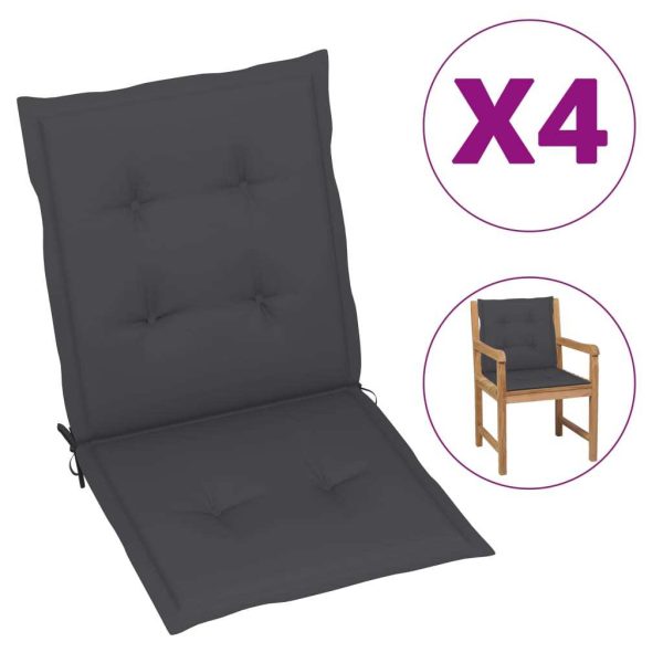 Garden Chair Cushions 4 pcs Anthracite 100x50x3 cm