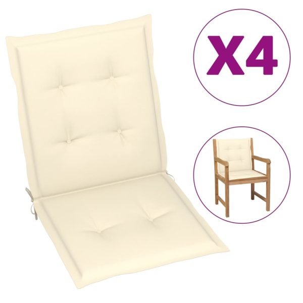 Garden Chair Cushions 4 pcs Cream 100x50x3 cm