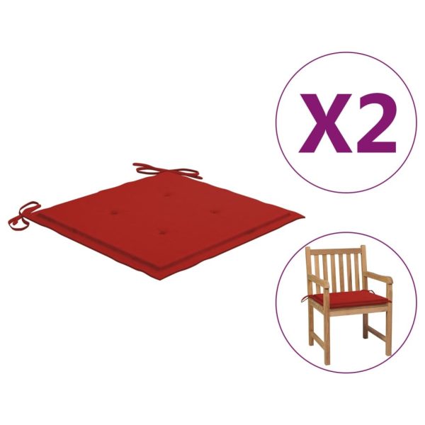 Garden Chair Cushions 2 pcs Red 50x50x3 cm