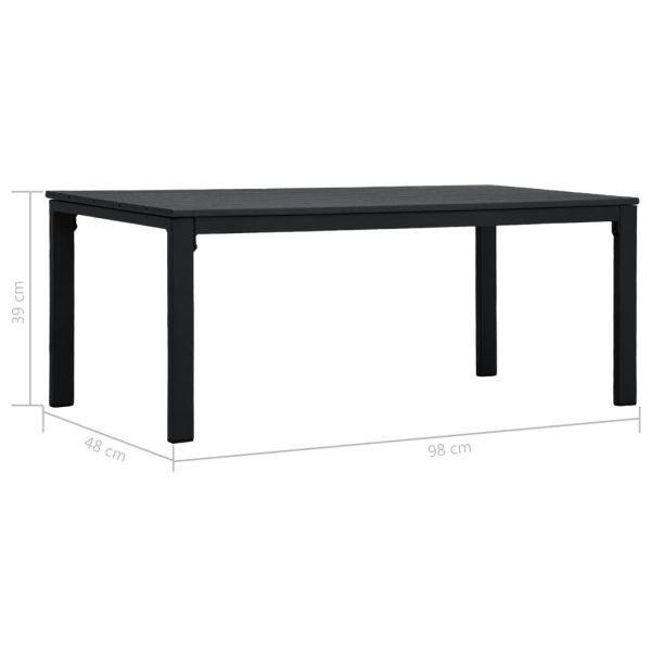 Coffee Table Black 98x48x39 cm HDPE Wood Look