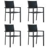 Garden Chairs Black Plastic Rattan Look