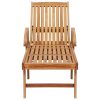 Sun Lounger Solid Teak Wood – With Table, 1