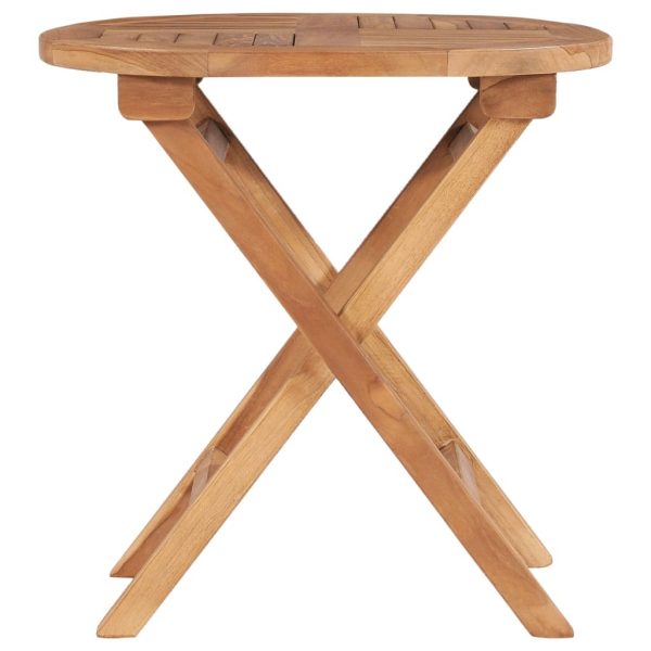 Folding Garden Table 45 cm Solid Teak Wood – Round