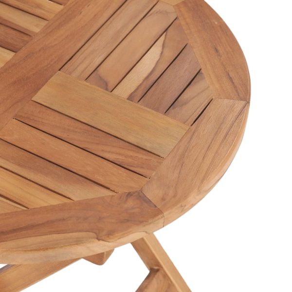 Folding Garden Table 45 cm Solid Teak Wood – Round
