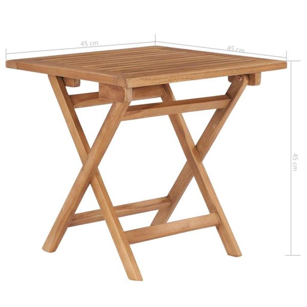 Folding Garden Table 45 cm Solid Teak Wood – Square