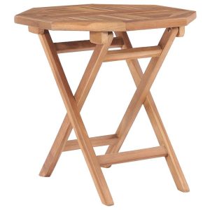 Folding Garden Table 45 cm Solid Teak Wood – Octagonal