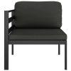 Sofa 1 pc with Cushions Aluminium Anthracite – Sectional Corner Sofa