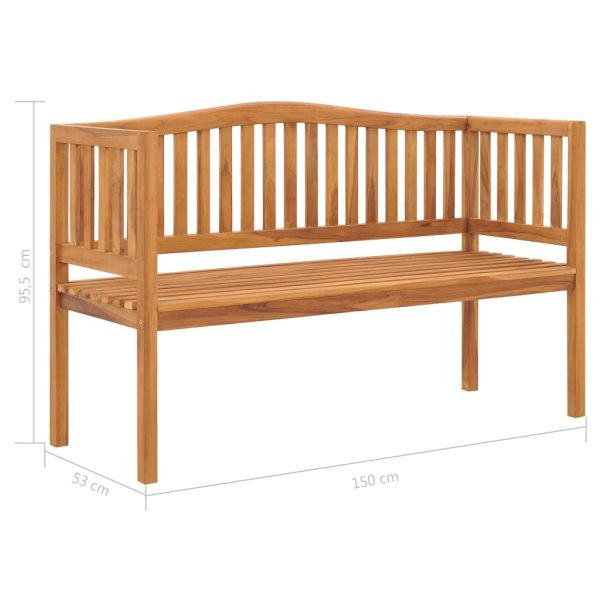 Garden Bench Solid Teak Wood – 150 cm, Brown