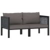 Sofa with Cushions Anthracite Poly Rattan