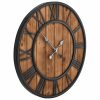 Vintage Wall Clock with Quartz Movement Wood and Metal 60 cm XXL