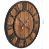 Vintage Wall Clock with Quartz Movement Wood and Metal 60 cm XXL