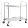2-Tier Kitchen Trolley 96,5x55x90 cm Stainless Steel