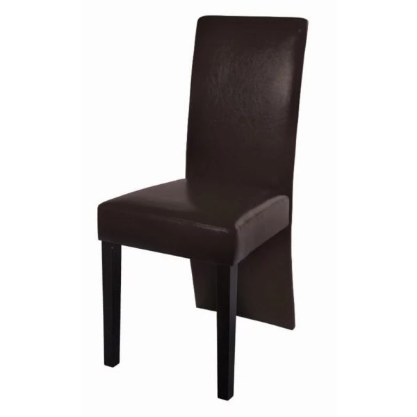 Dining Chairs Faux Leather – Dark Brown, 2
