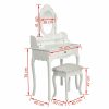 Dressing Table with Mirror and Stool White