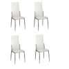 Dining Chairs Faux Leather – White, 4