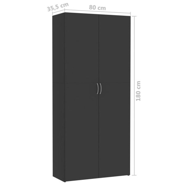 Storage Cabinet 80×35.5×180 cm Engineered Wood – Grey