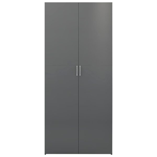 Storage Cabinet 80×35.5×180 cm Engineered Wood – High Gloss Grey