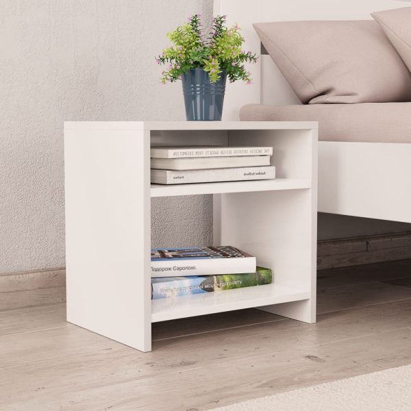 Easton Bedside Cabinet 40x30x40 cm Engineered Wood – White, 1