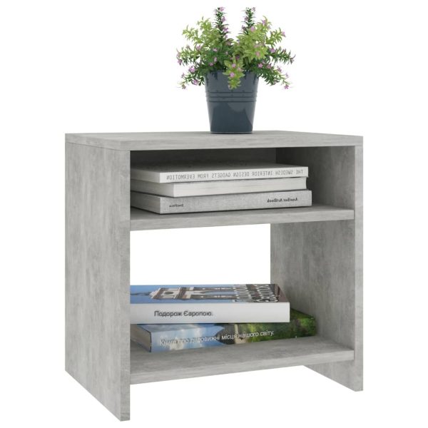 Easton Bedside Cabinet 40x30x40 cm Engineered Wood – Concrete Grey, 1