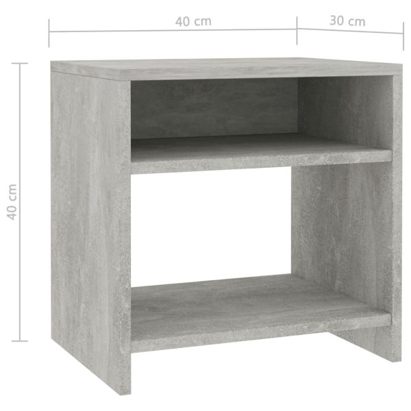Easton Bedside Cabinet 40x30x40 cm Engineered Wood – Concrete Grey, 1