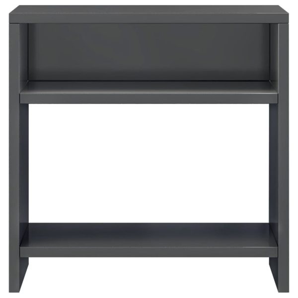 Easton Bedside Cabinet 40x30x40 cm Engineered Wood – High Gloss Grey, 2