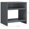 Easton Bedside Cabinet 40x30x40 cm Engineered Wood – High Gloss Grey, 2