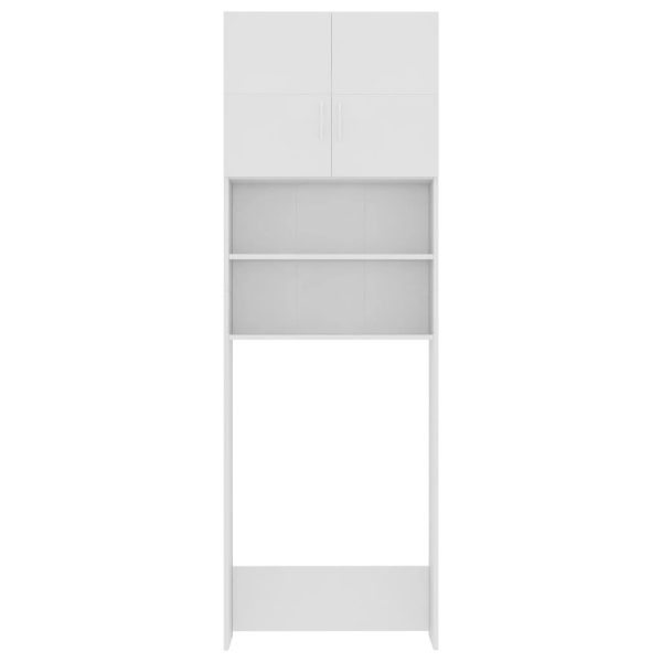 Washing Machine Cabinet 64×25.5×190 cm Engineered Wood – White