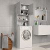 Washing Machine Cabinet 64×25.5×190 cm Engineered Wood – Concrete Grey