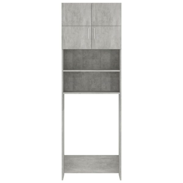 Washing Machine Cabinet 64×25.5×190 cm Engineered Wood – Concrete Grey