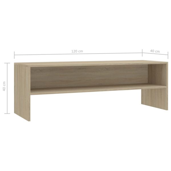 Morton TV Cabinet 120x40x40 cm Engineered Wood – White and Sonoma Oak
