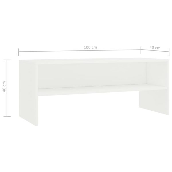 Broxbourne TV Cabinet 100x40x40 cm Engineered Wood – White