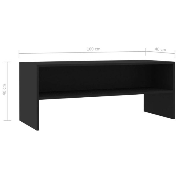 Broxbourne TV Cabinet 100x40x40 cm Engineered Wood – Black